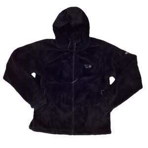Mountain Hardwear Women’s High Pile Fleece Hoodie Fuzzy Full Zip Black Size XL